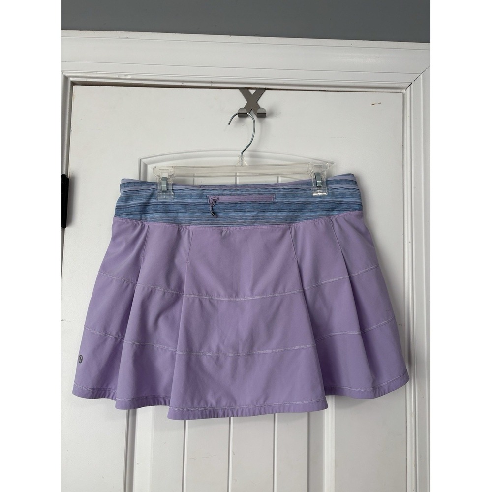 Lululemon Pace Rival Skirt II Lilac Caspian Blue Skort 10 Tall - Picture 2 of 4